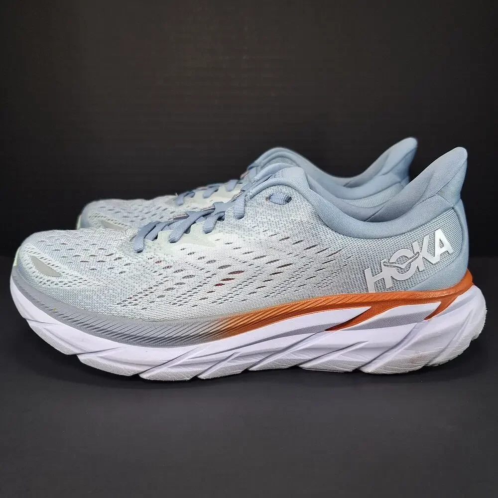 Hoka One One Clifton 8 Womens 9.5B Blue Fog 1119394 BFPA Running Shoes Sneakers